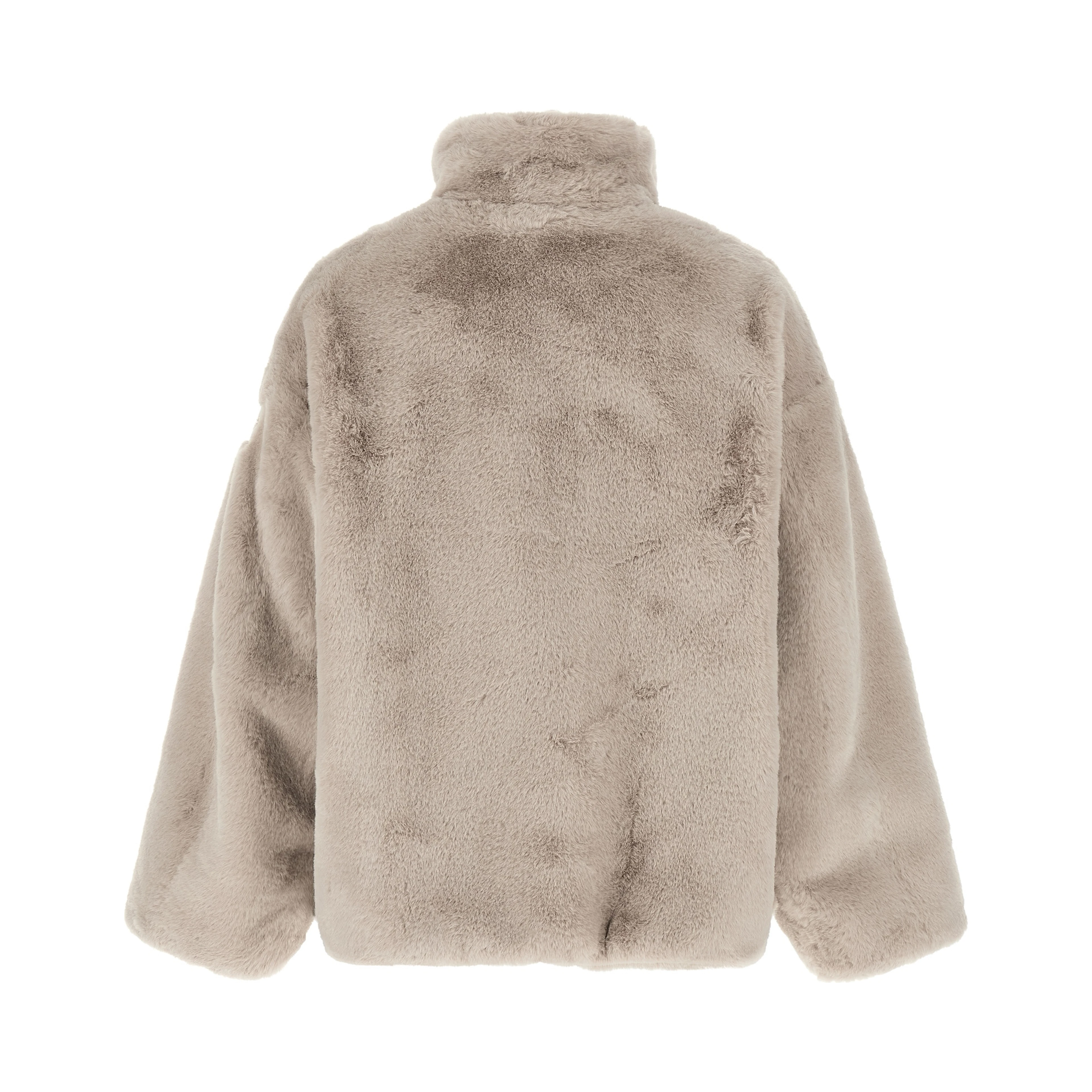Gray Polyester Full-Length Jacket