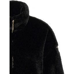 Black Polyester Full-Length Jacket