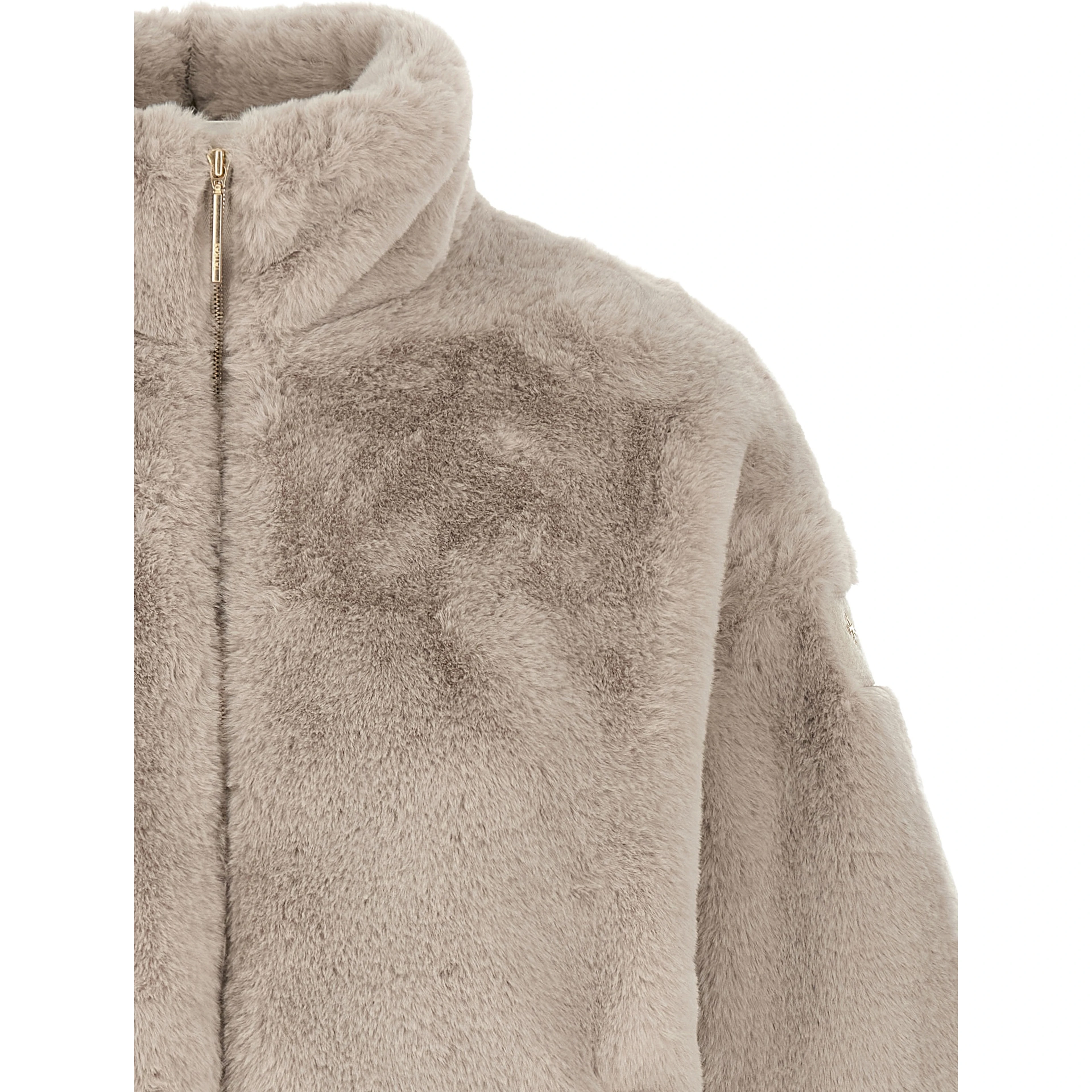 Gray Polyester Full-Length Jacket