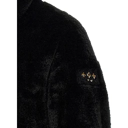 Black Polyester Full-Length Jacket