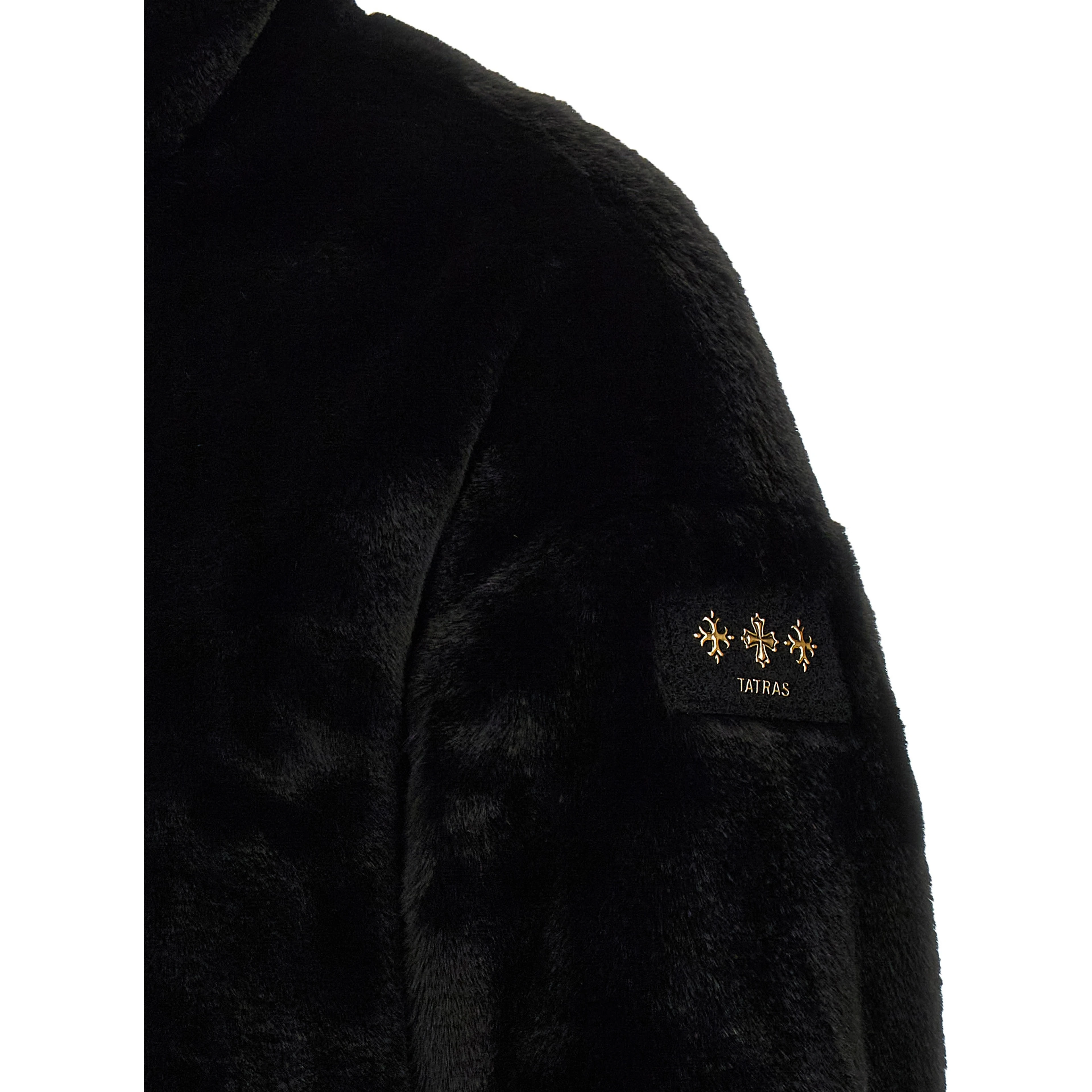 Black Polyester Full-Length Jacket