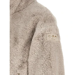 Gray Polyester Full-Length Jacket