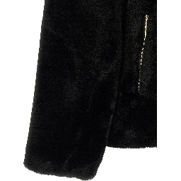 Black Polyester Full-Length Jacket
