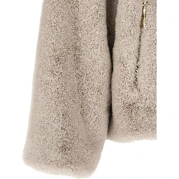 Gray Polyester Full-Length Jacket