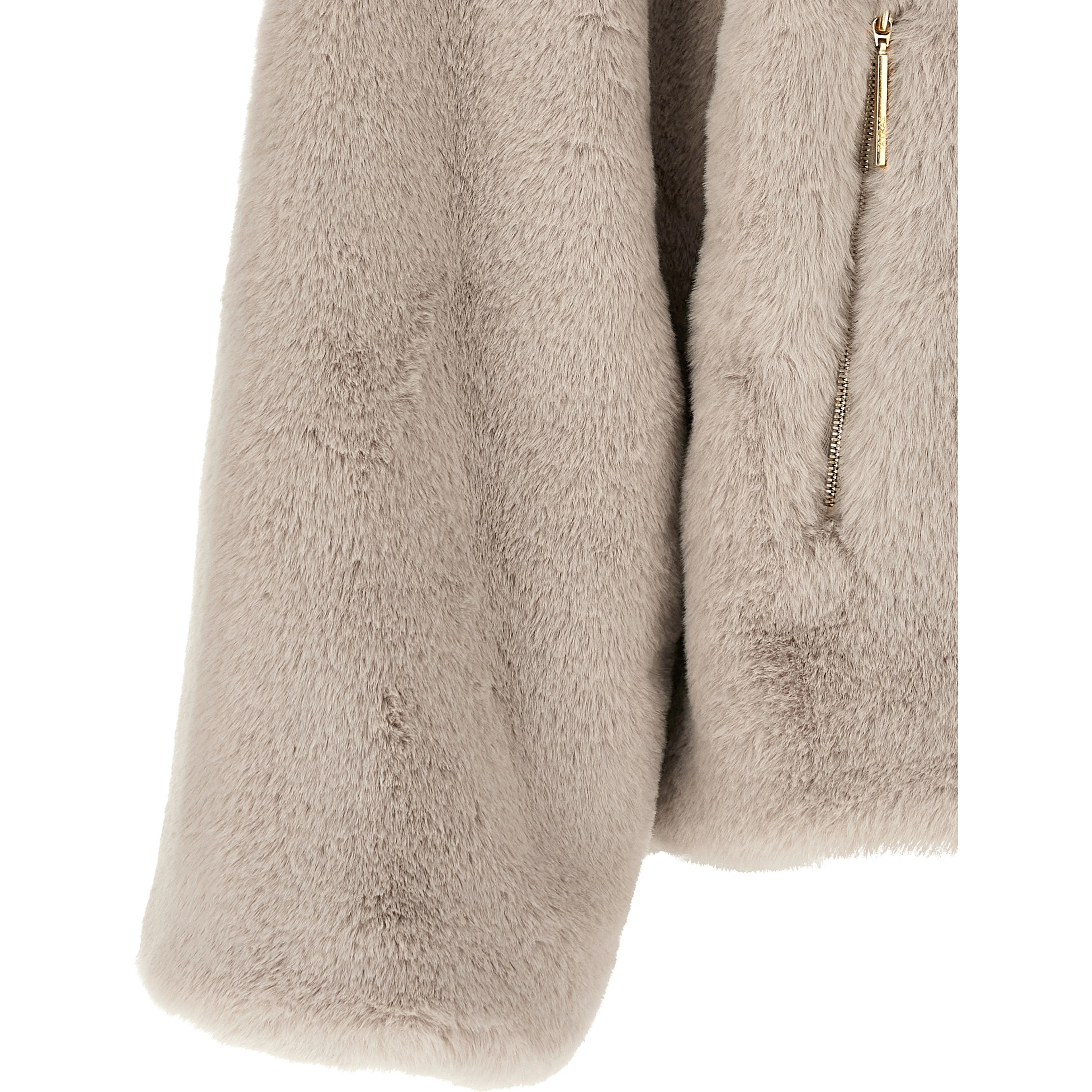 Gray Polyester Full-Length Jacket