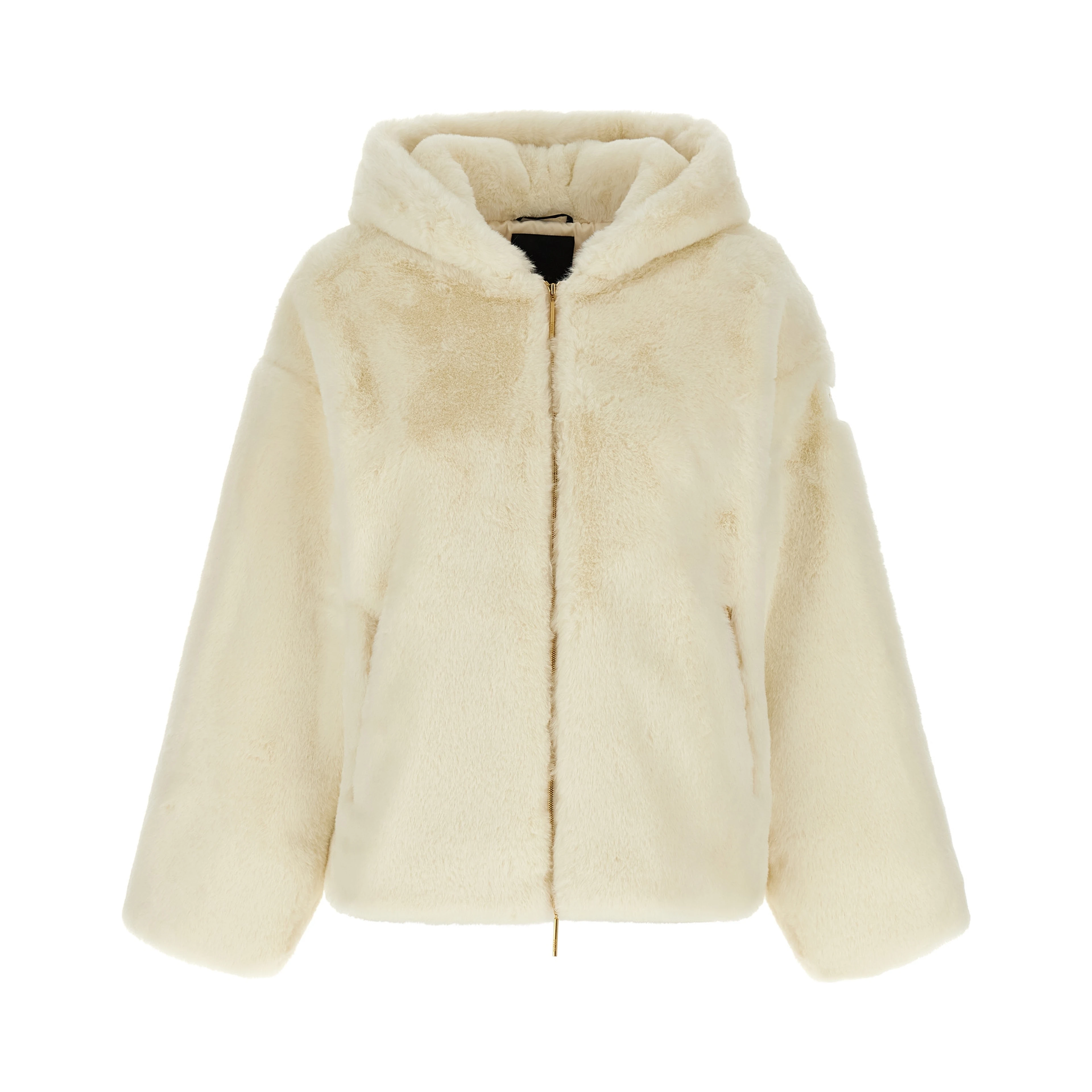 White Polyester Full-Length Jacket