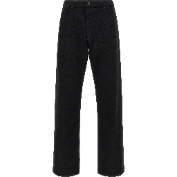 Black Cotton Straight-Leg Jeans