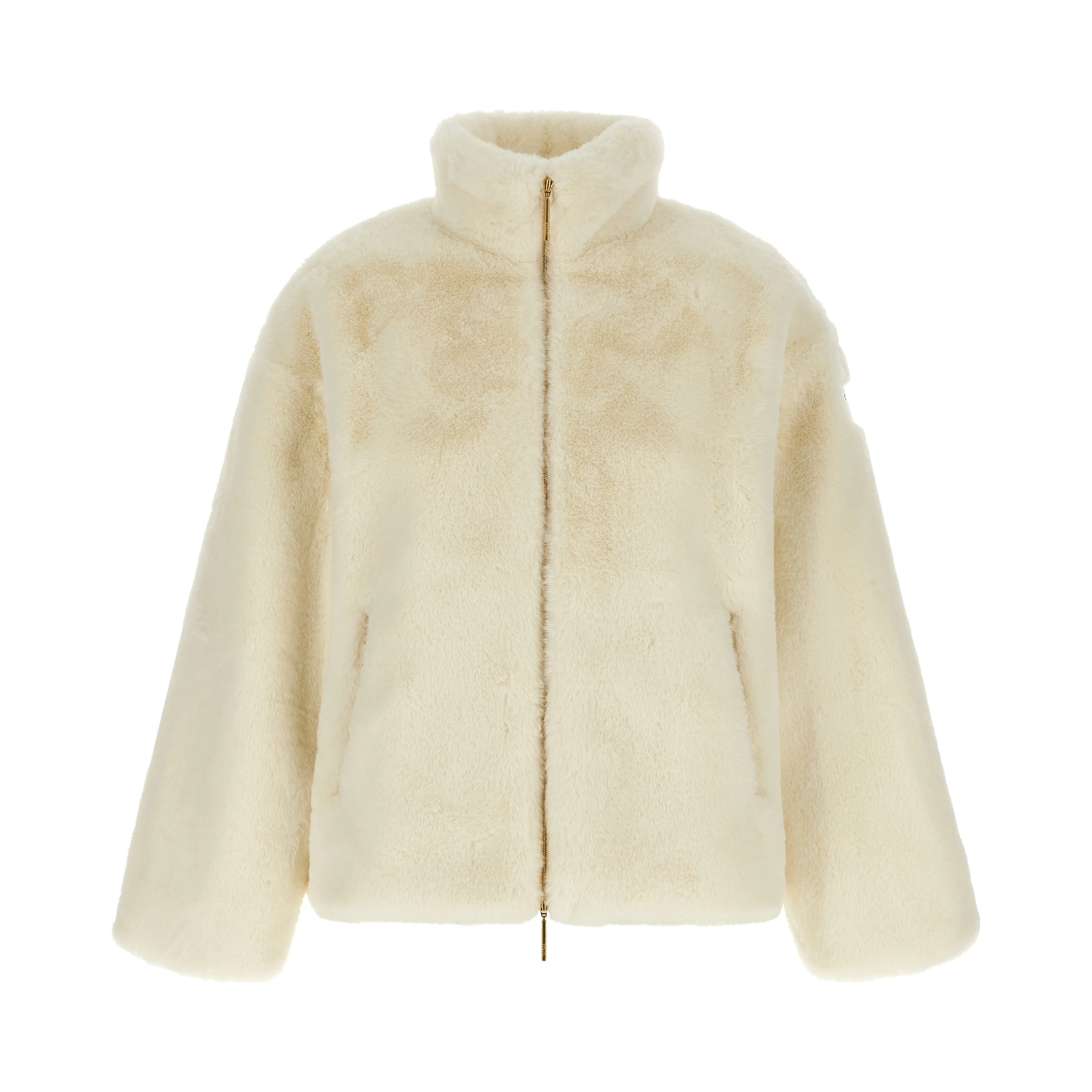 White Polyester Full-Length Jacket