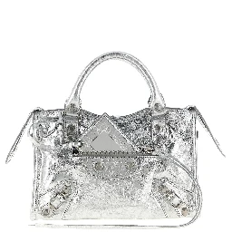 Silver Lamb Leather Handbag