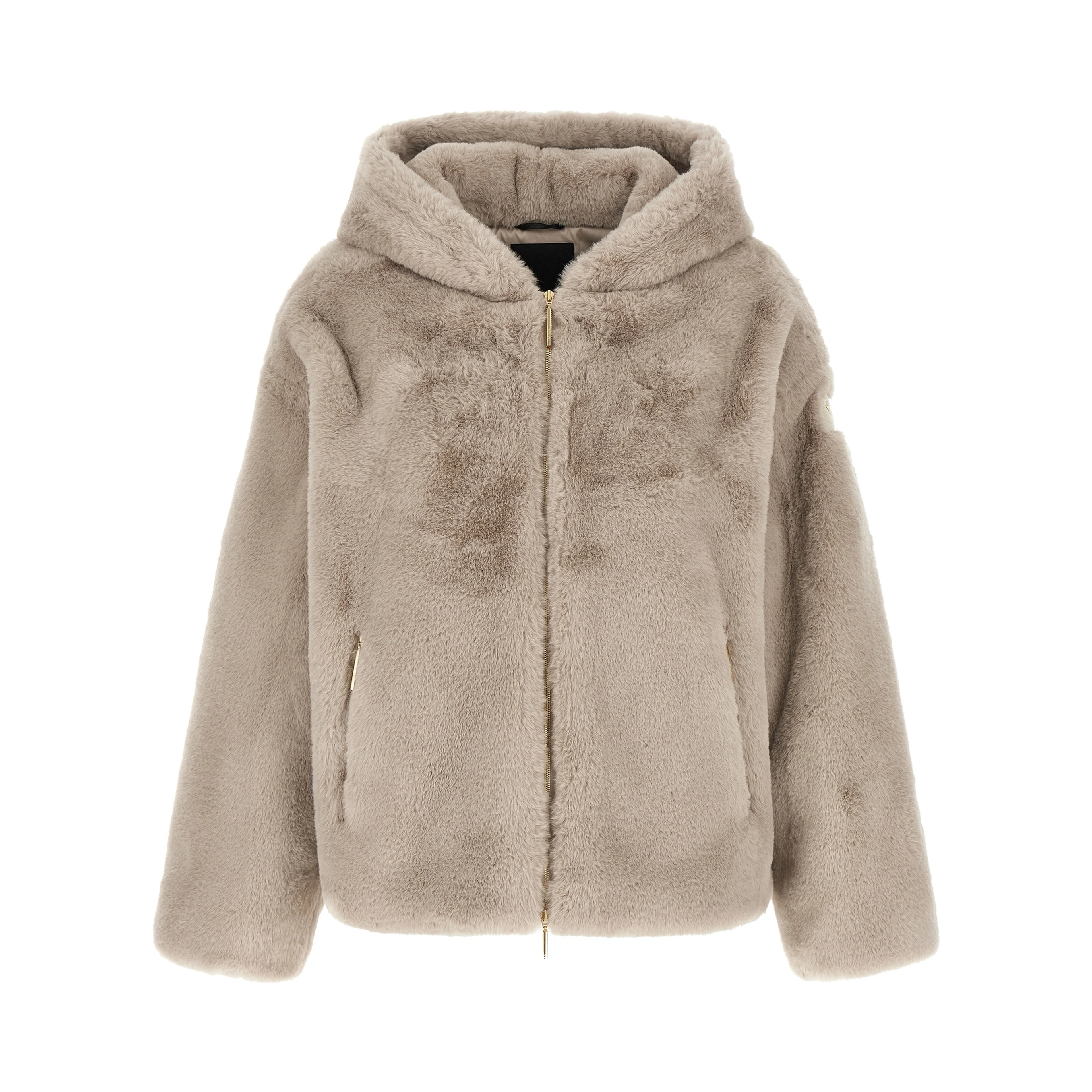 Beige Polyester Full-Length Jacket