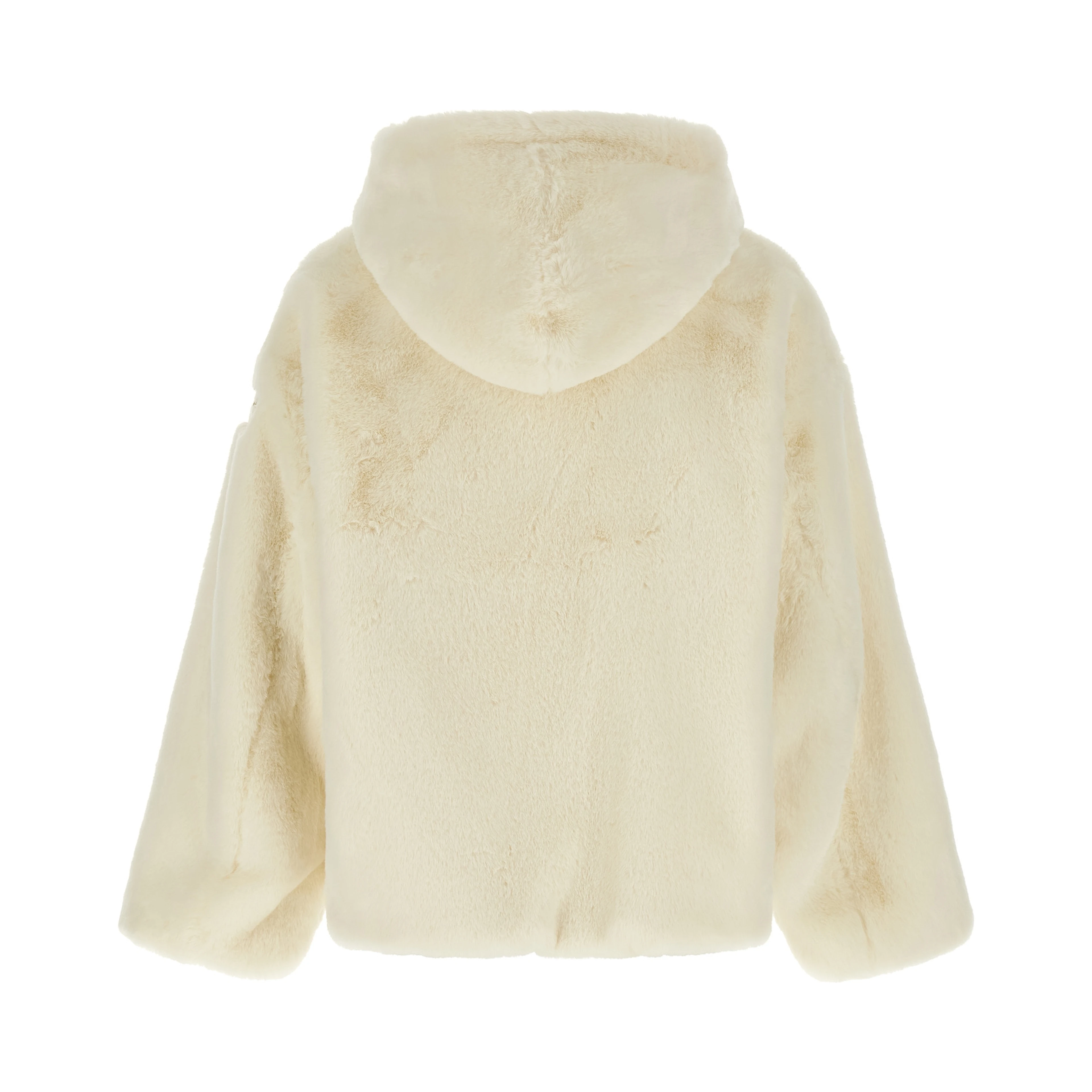 White Polyester Full-Length Jacket
