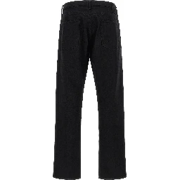Black Cotton Straight-Leg Jeans