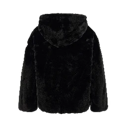 Black Polyester Full-Length Jacket