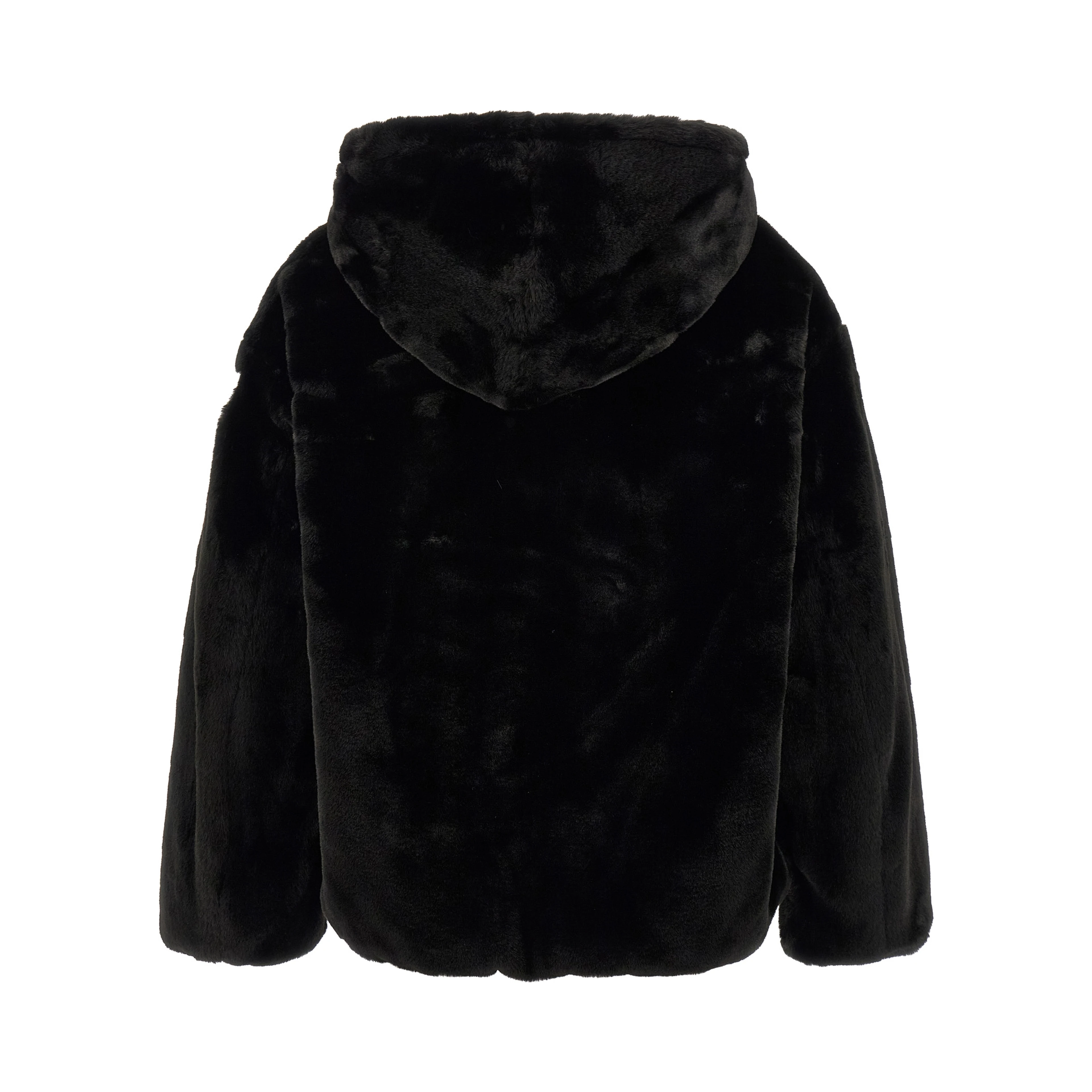 Black Polyester Full-Length Jacket