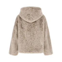 Beige Polyester Full-Length Jacket