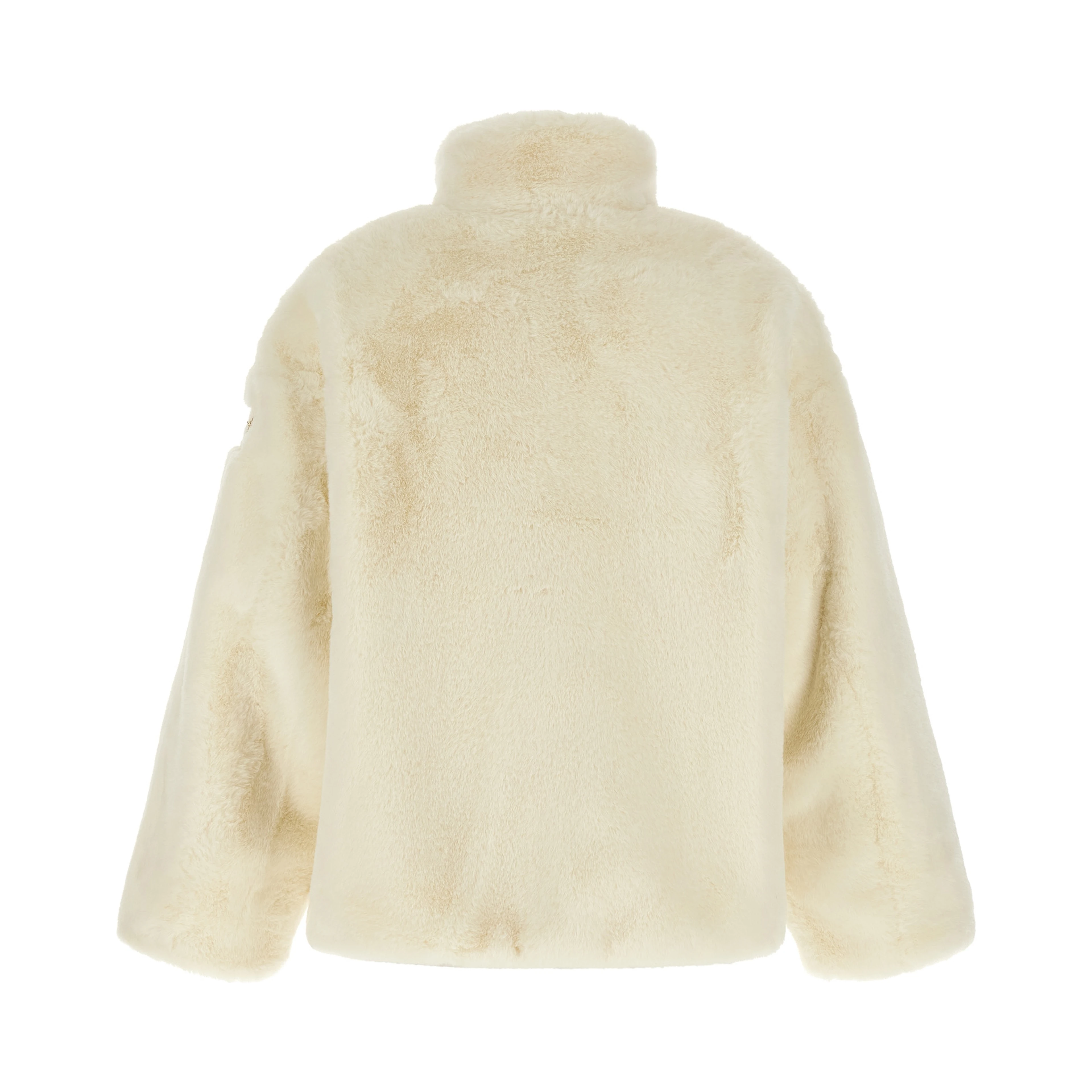 White Polyester Full-Length Jacket