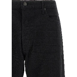 Black Cotton Straight-Leg Jeans