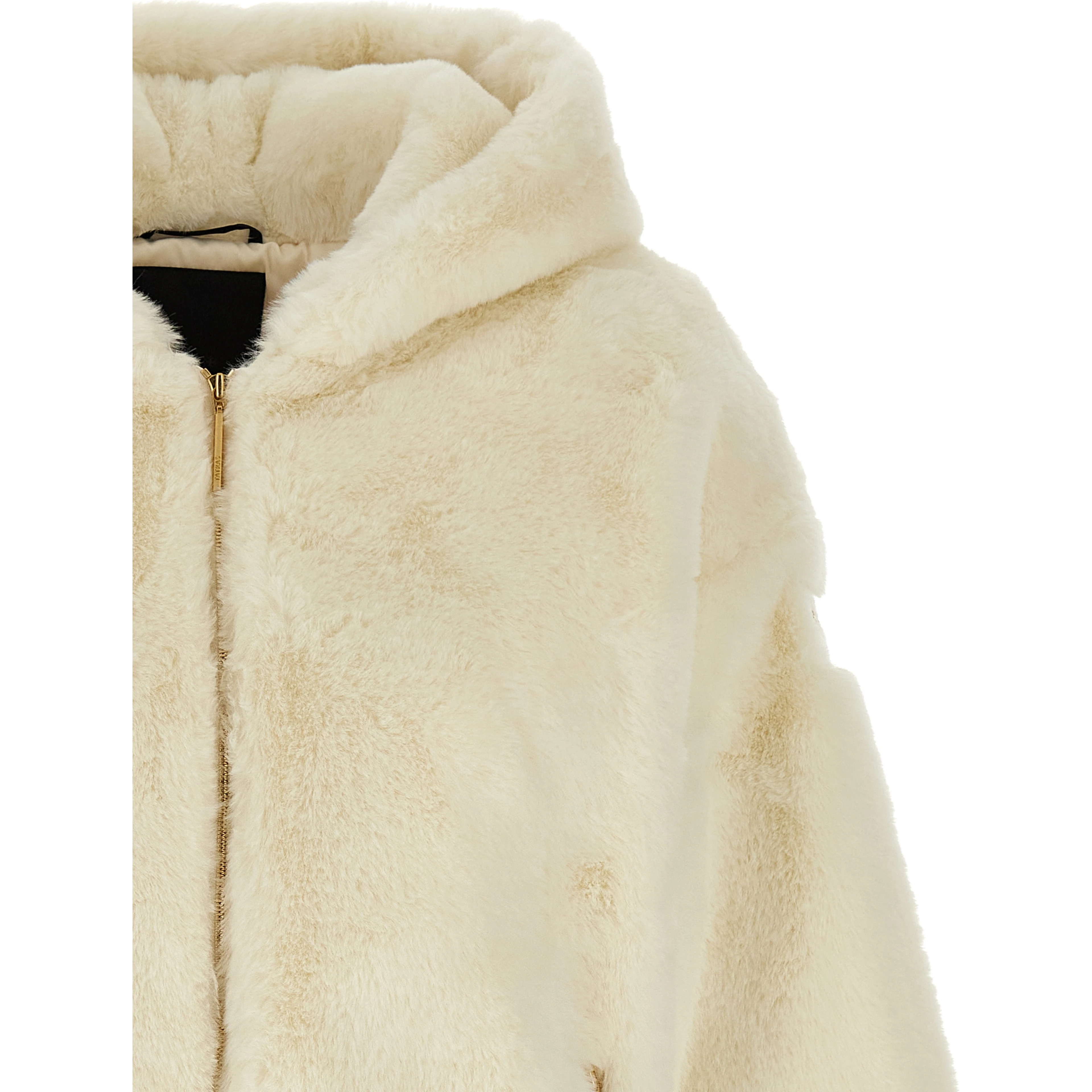 White Polyester Full-Length Jacket