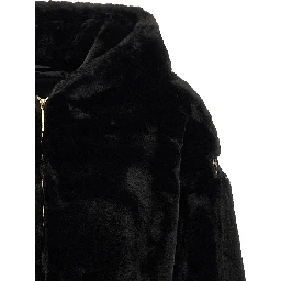 Black Polyester Full-Length Jacket