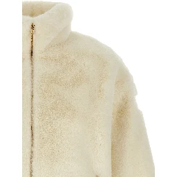 White Polyester Full-Length Jacket