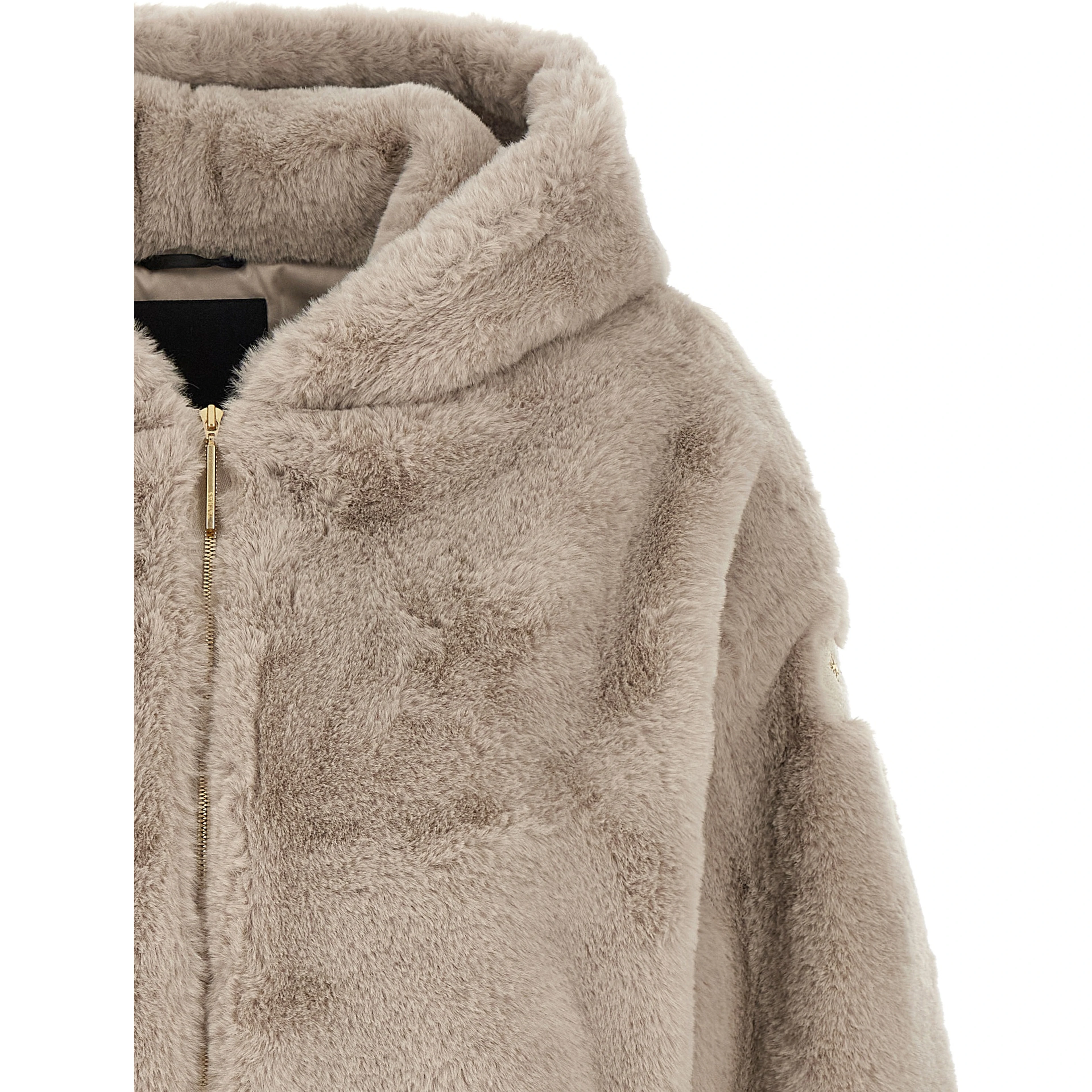 Beige Polyester Full-Length Jacket