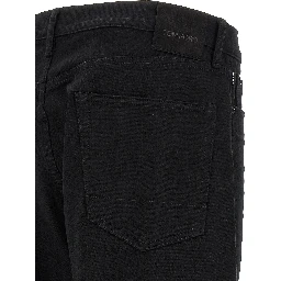 Black Cotton Straight-Leg Jeans