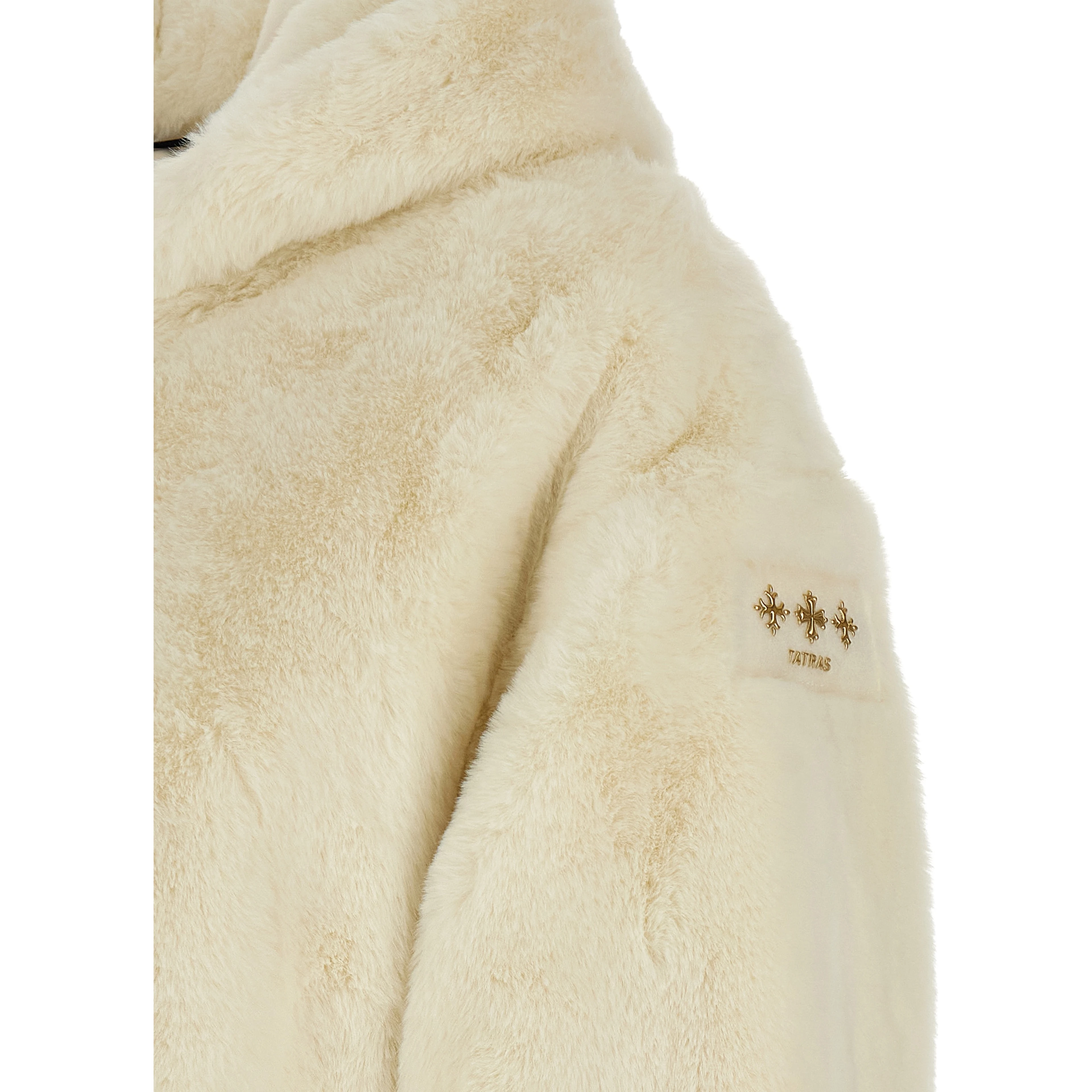 White Polyester Full-Length Jacket