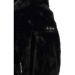 Black Polyester Full-Length Jacket