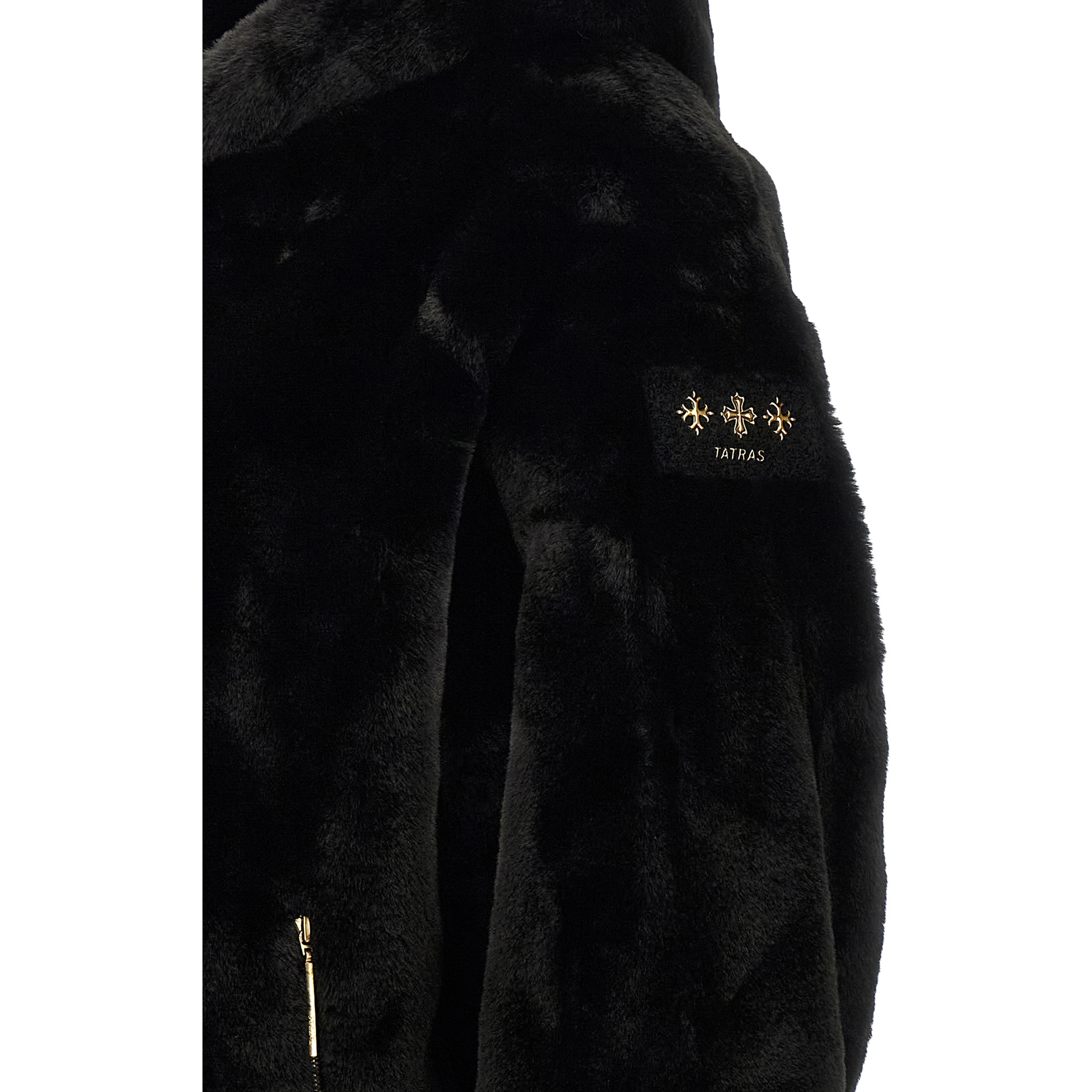 Black Polyester Full-Length Jacket