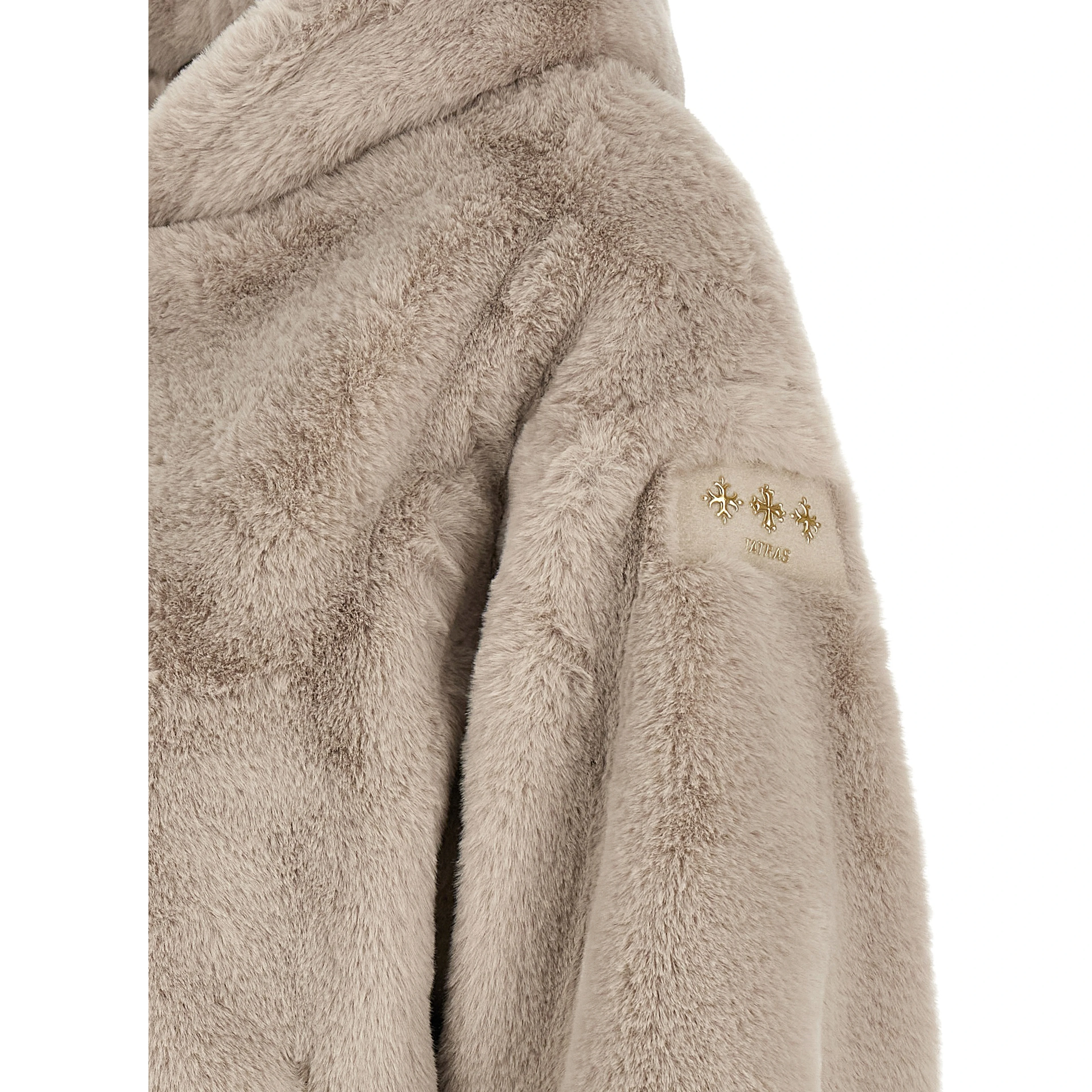Beige Polyester Full-Length Jacket