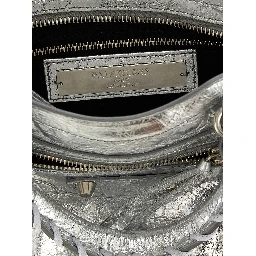 Silver Lamb Leather Handbag