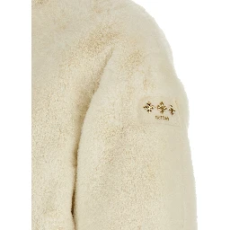 White Polyester Full-Length Jacket