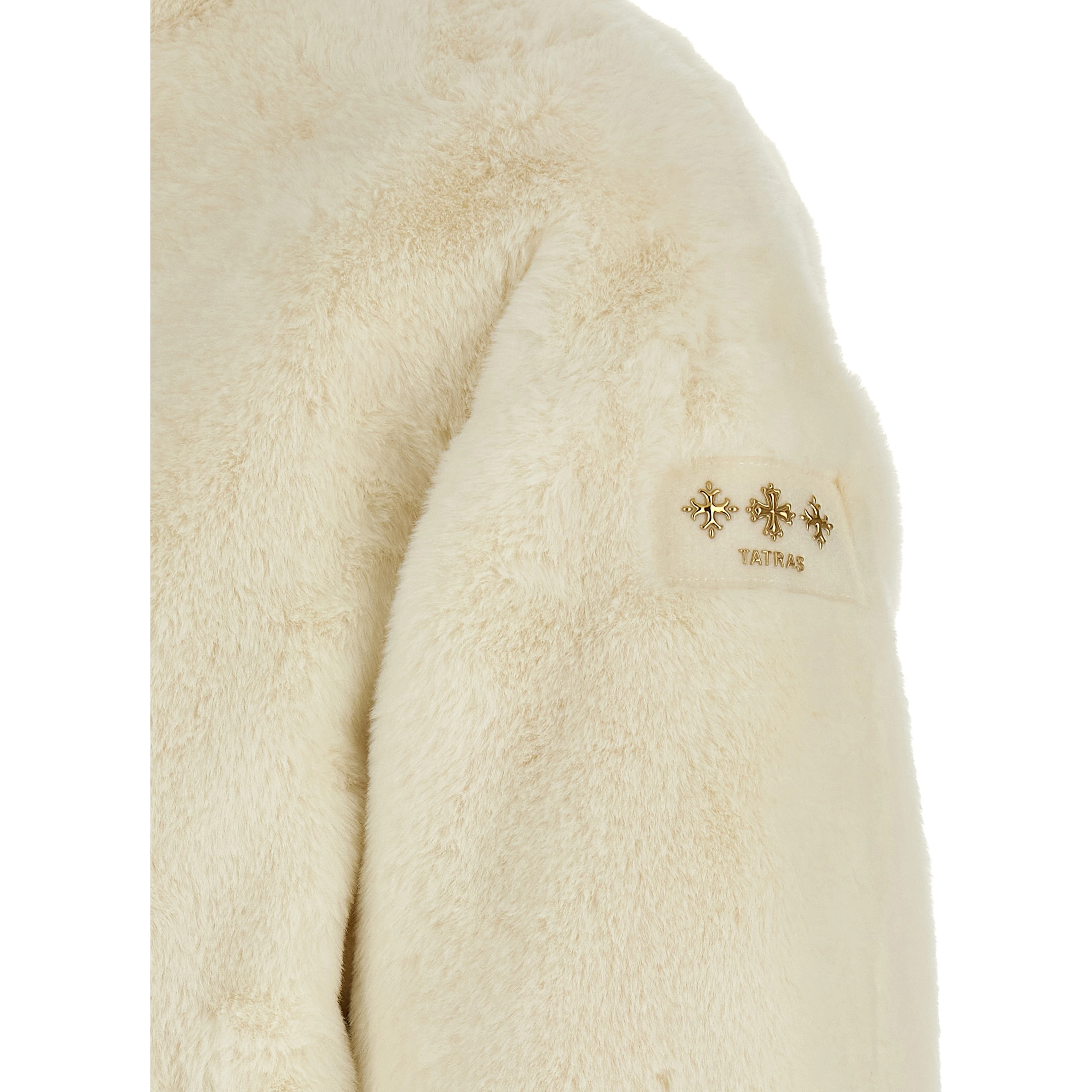White Polyester Full-Length Jacket