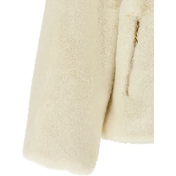 White Polyester Full-Length Jacket