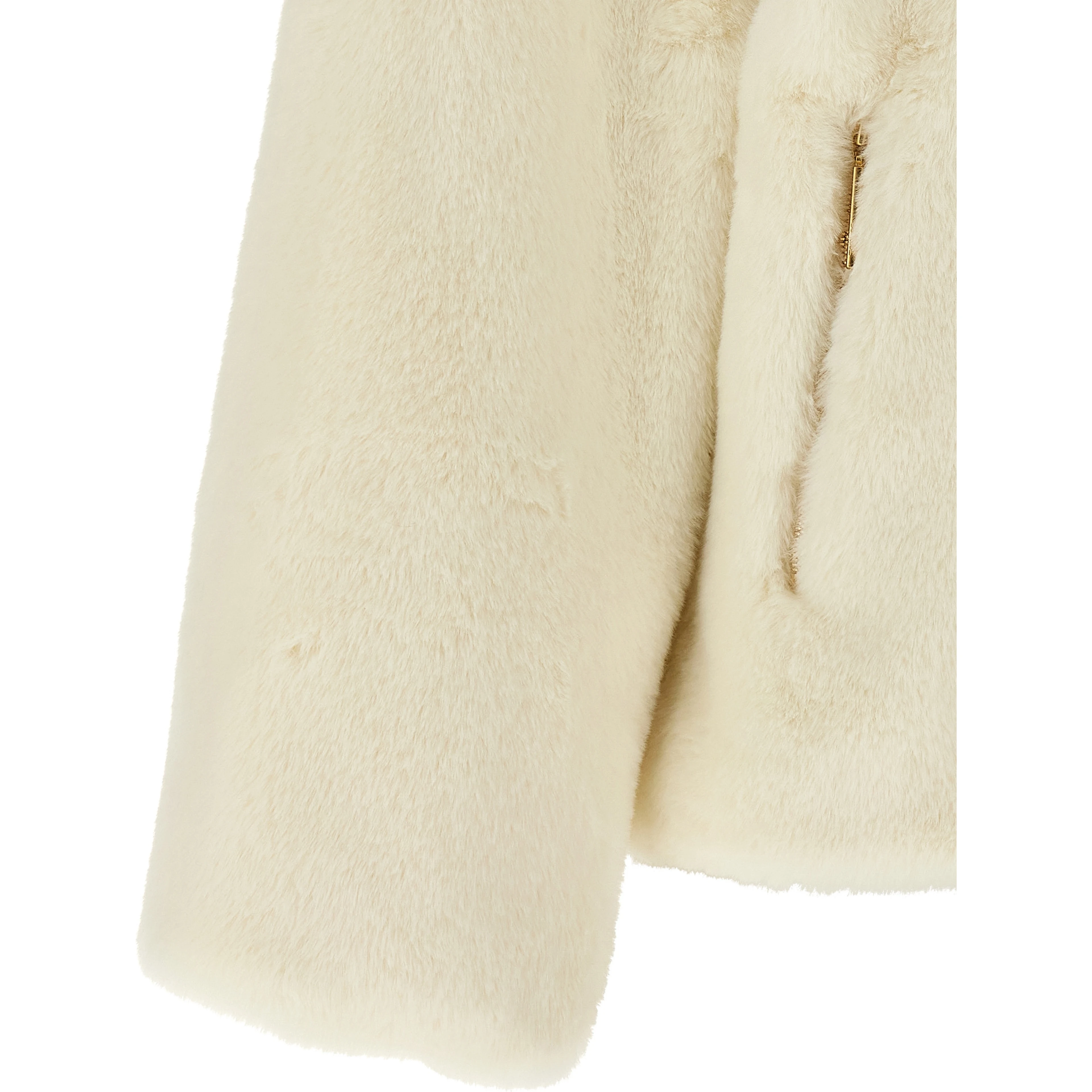 White Polyester Full-Length Jacket