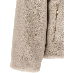Beige Polyester Full-Length Jacket