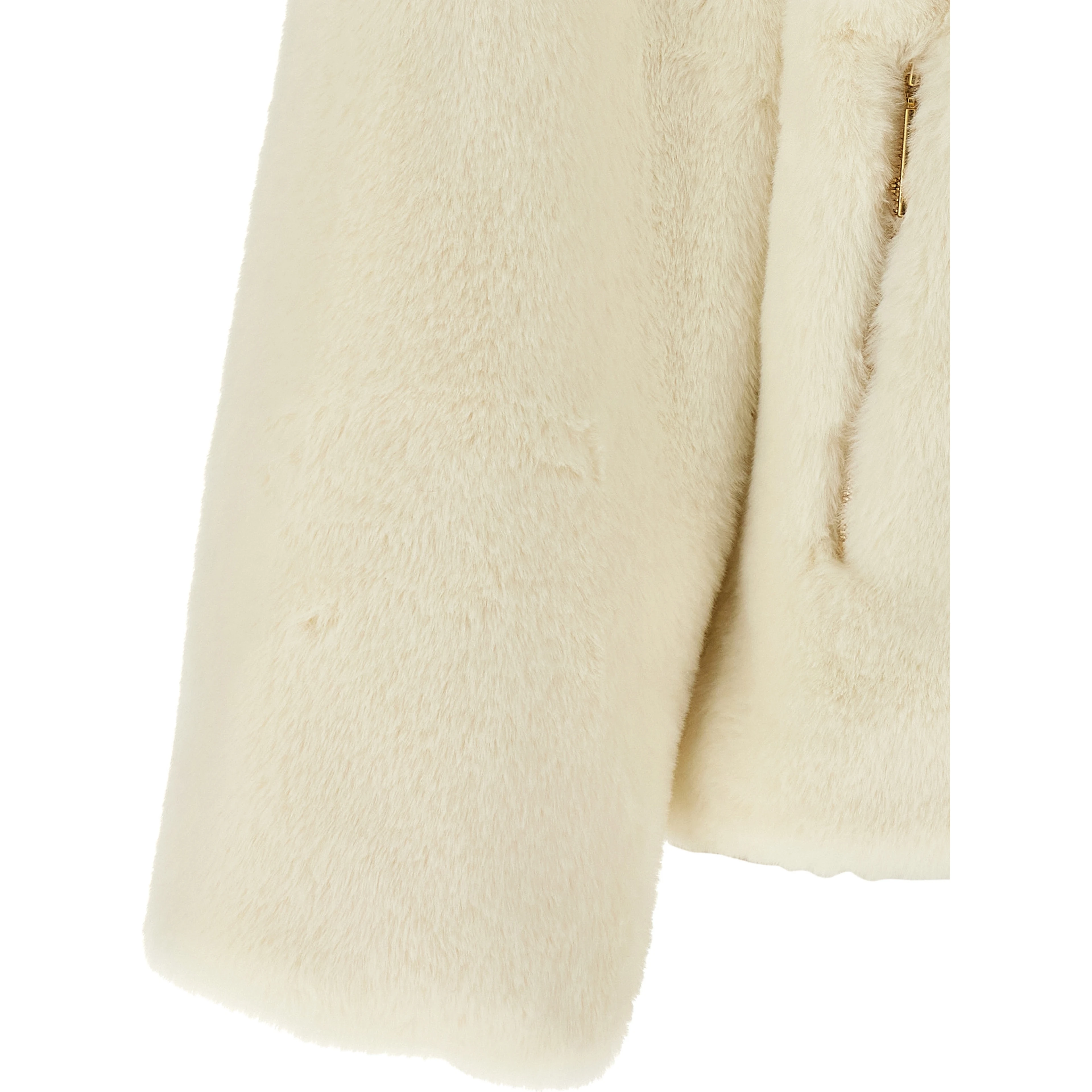 White Polyester Full-Length Jacket