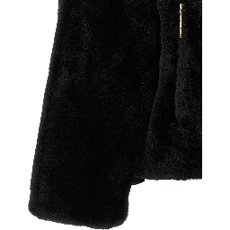 Black Polyester Full-Length Jacket