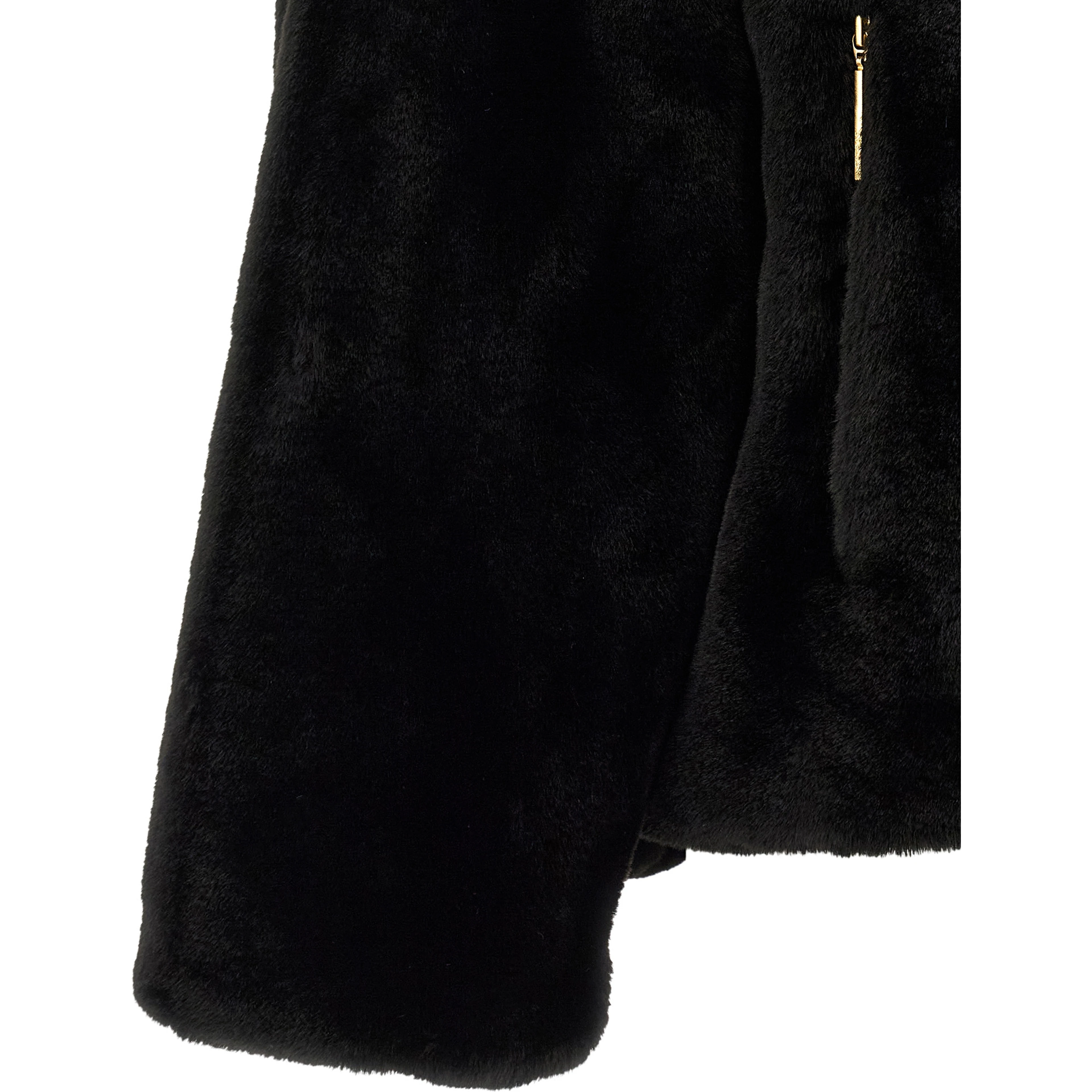 Black Polyester Full-Length Jacket