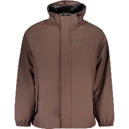 Brown Polyester Full-Length Jacket