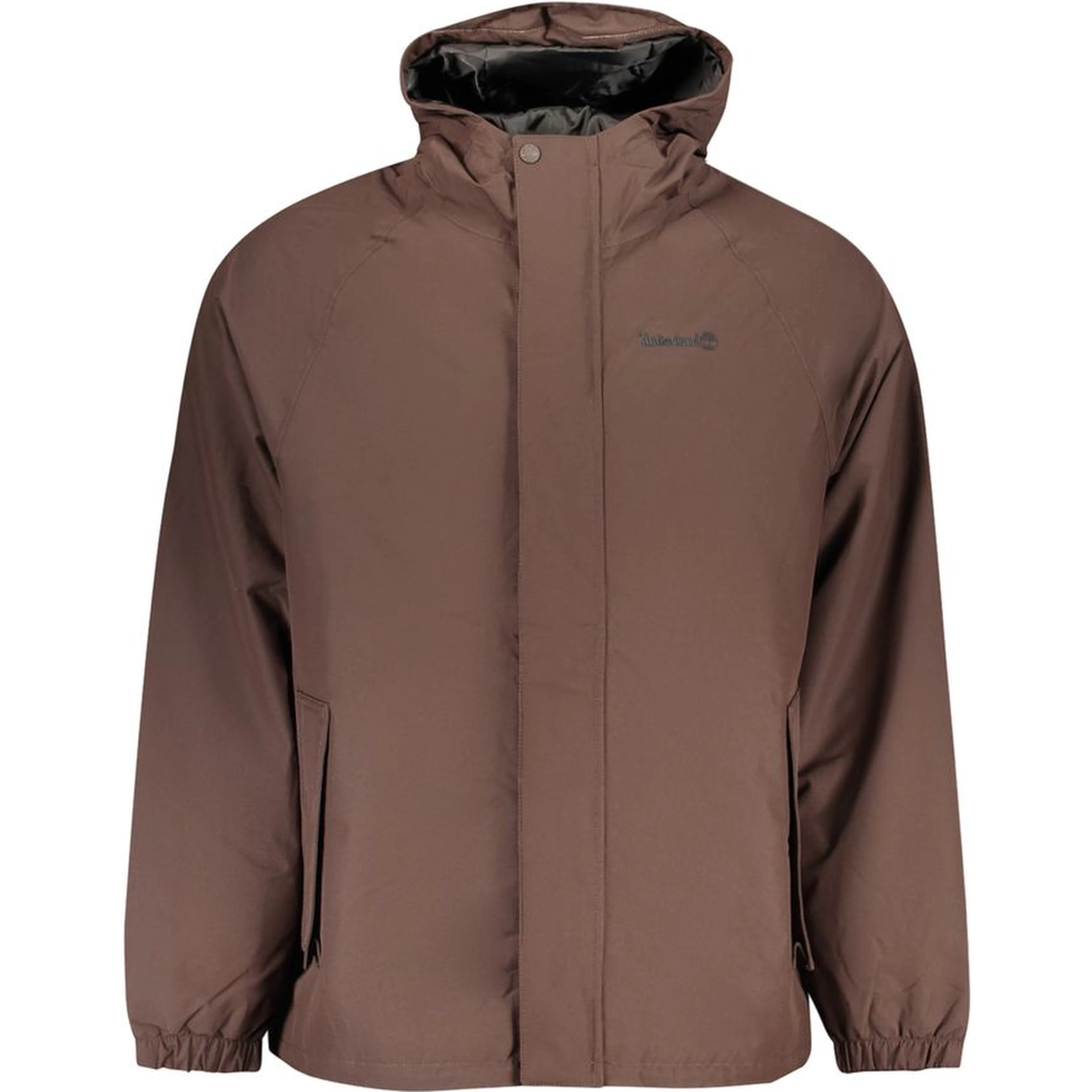 Brown Polyester Full-Length Jacket