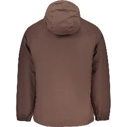 Brown Polyester Full-Length Jacket
