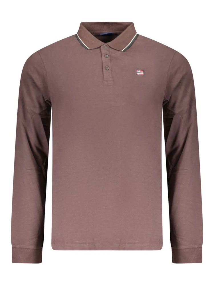 Brown Cotton Mens Polo