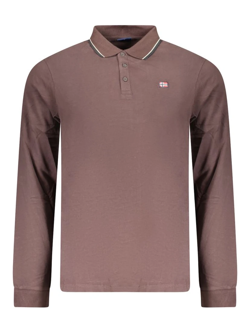 Brown Cotton Mens Polo