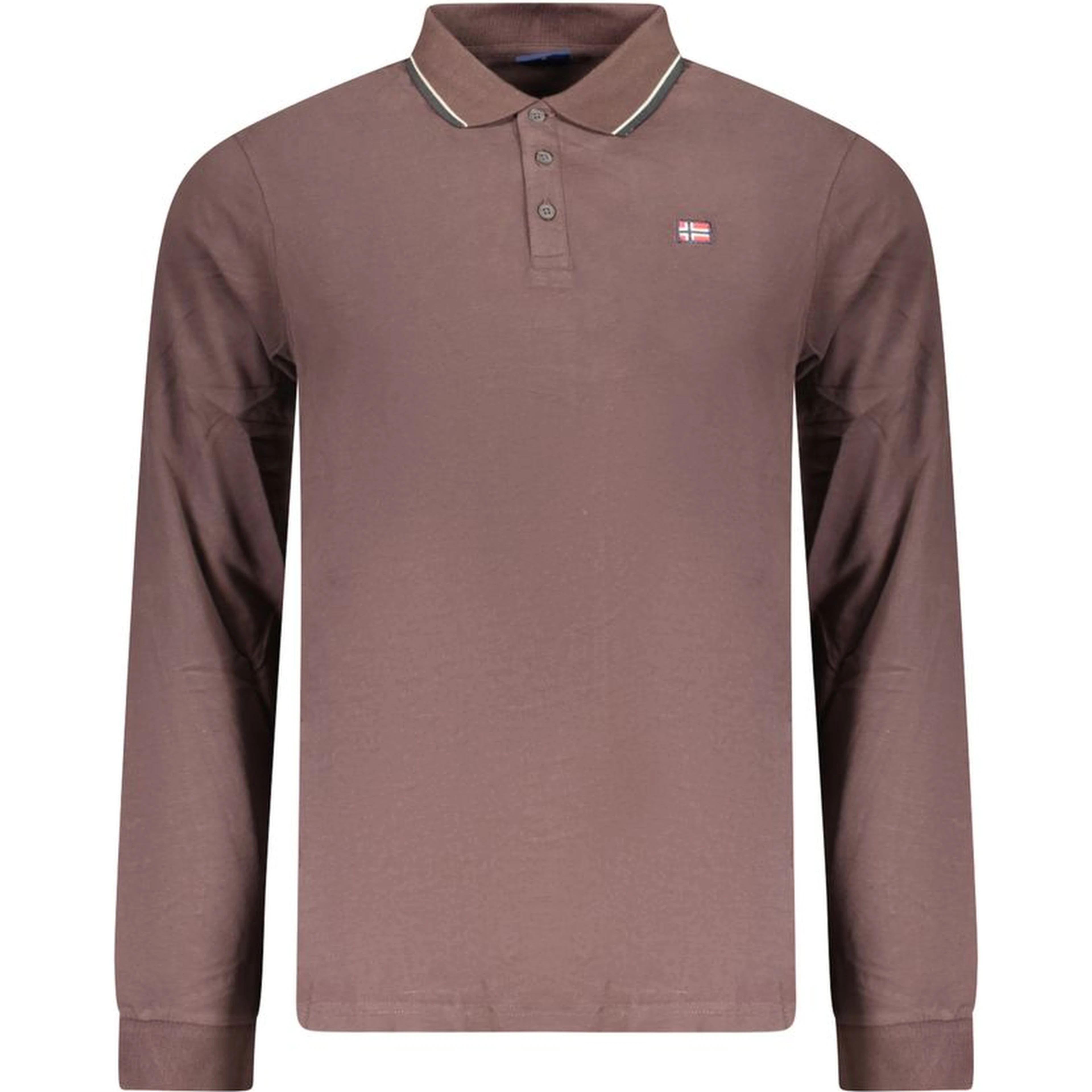 Brown Cotton Mens Polo