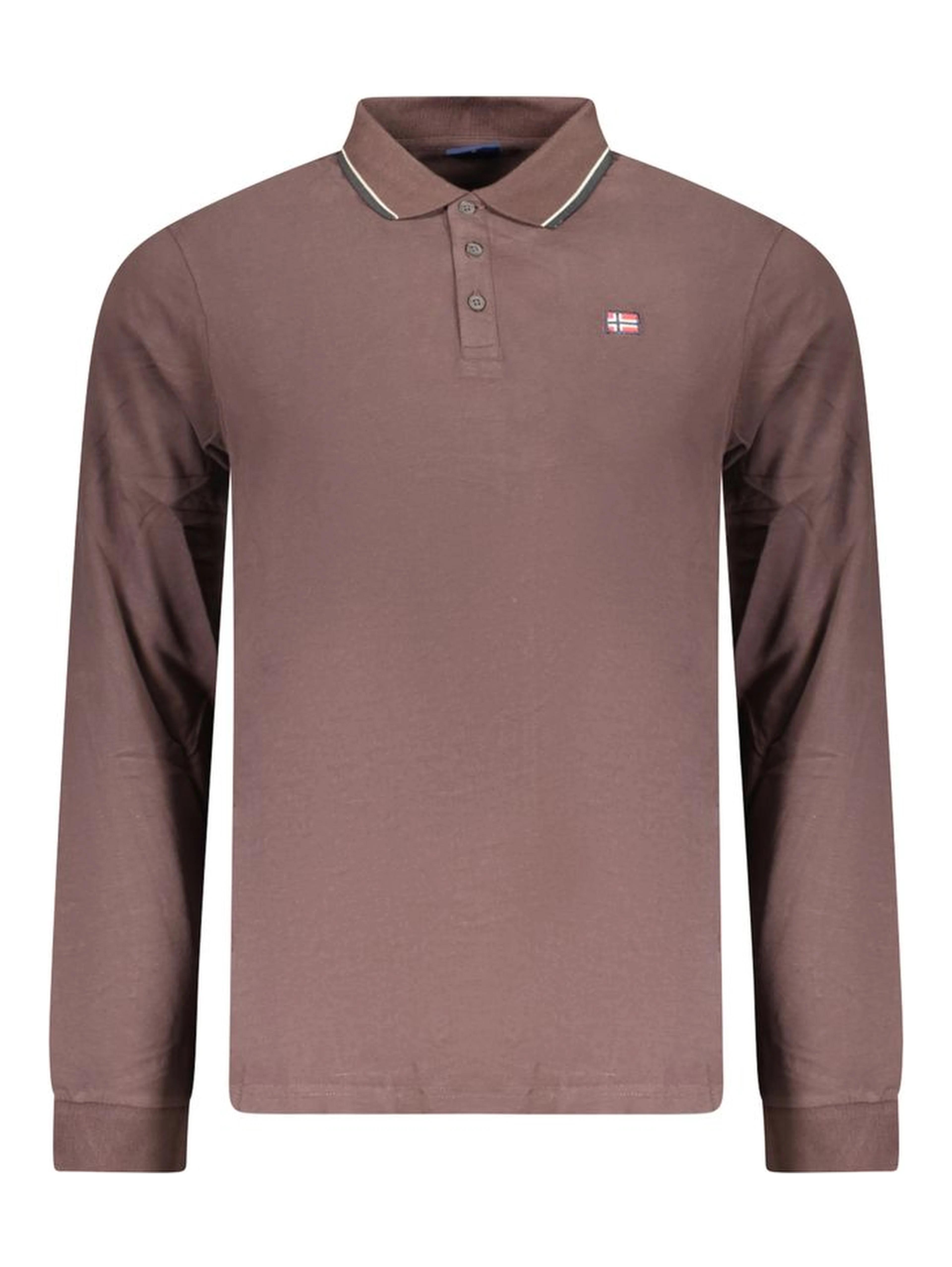 Brown Cotton Mens Polo