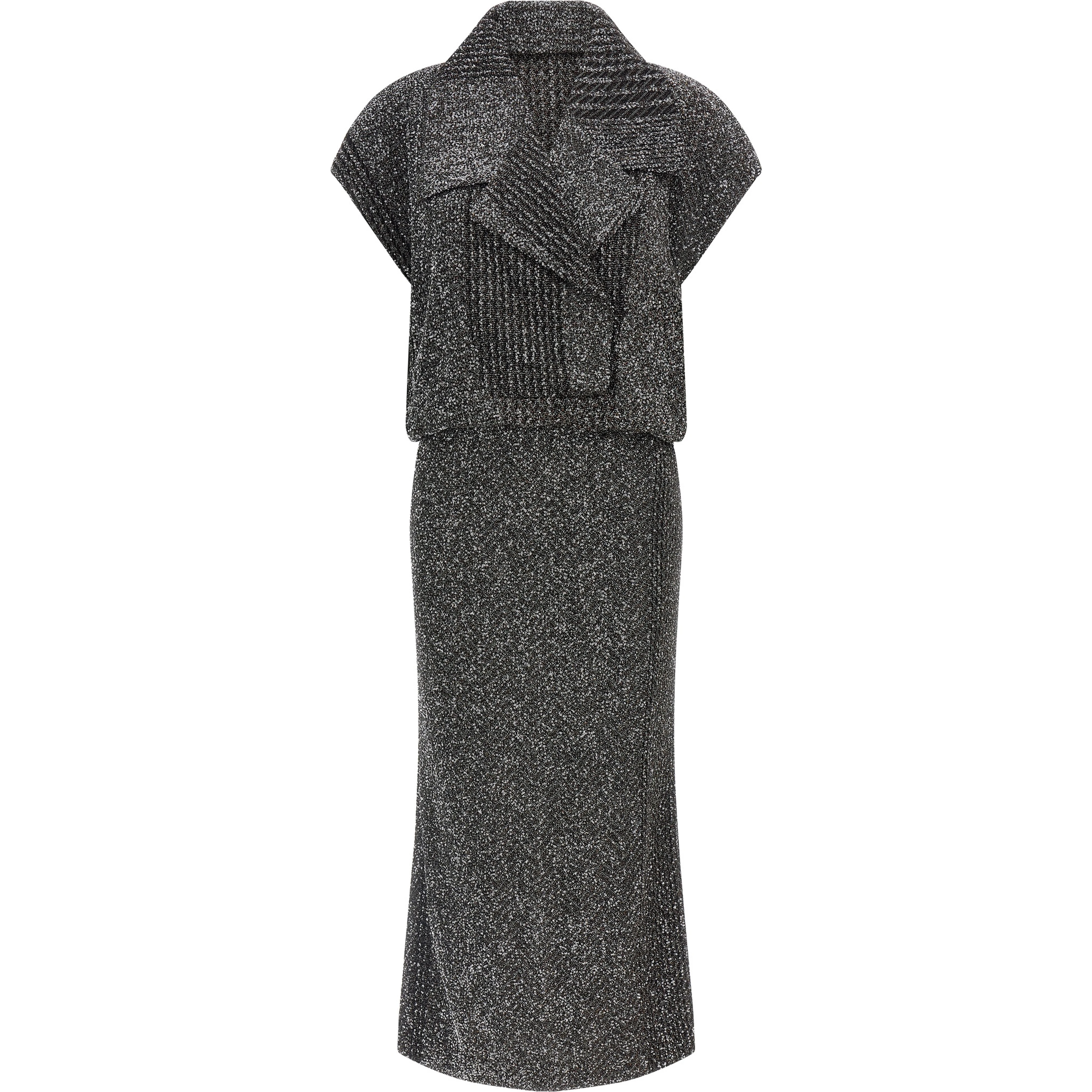 Gray Polyamide Midi Dress