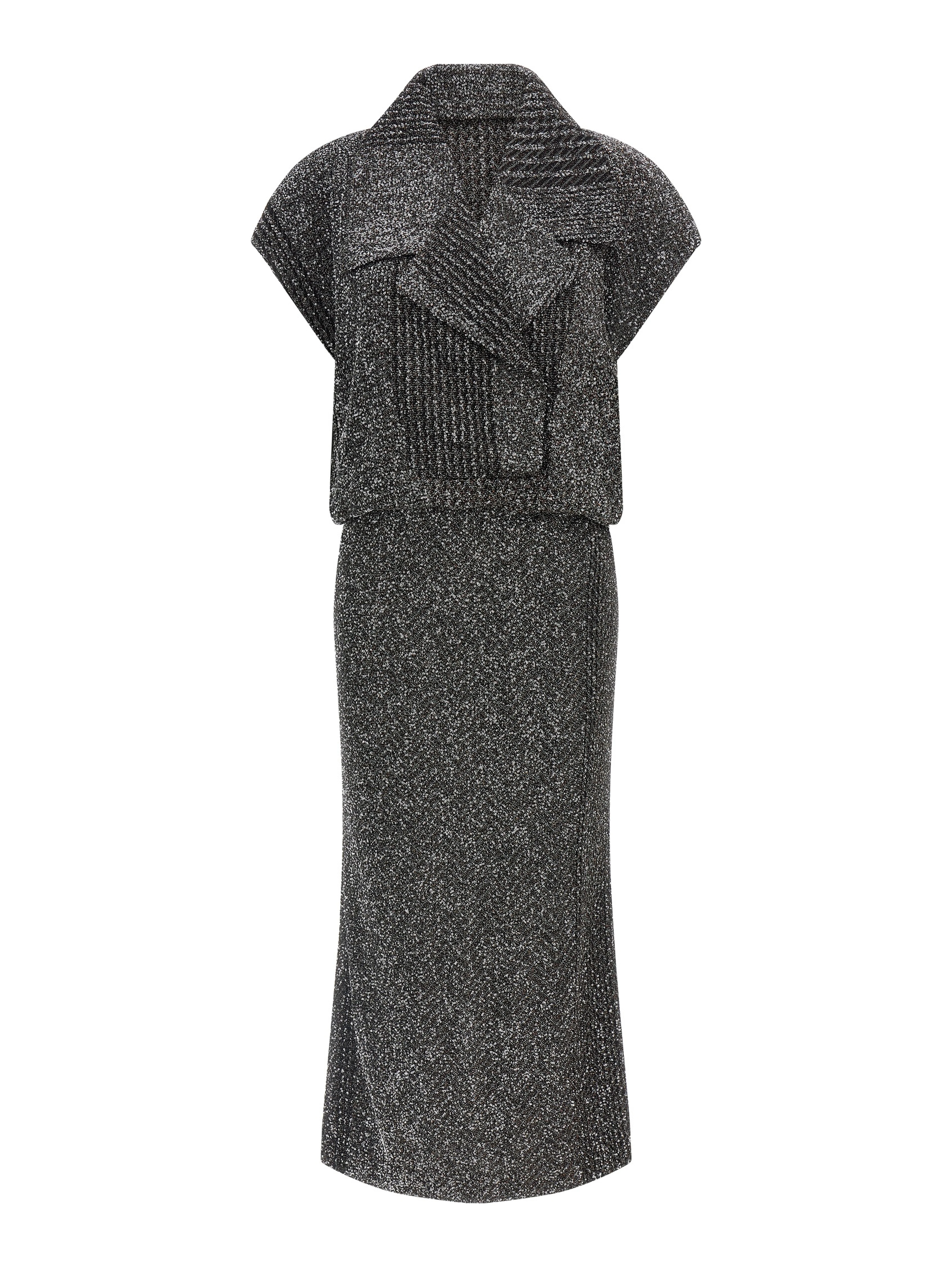 Gray Polyamide Midi Dress
