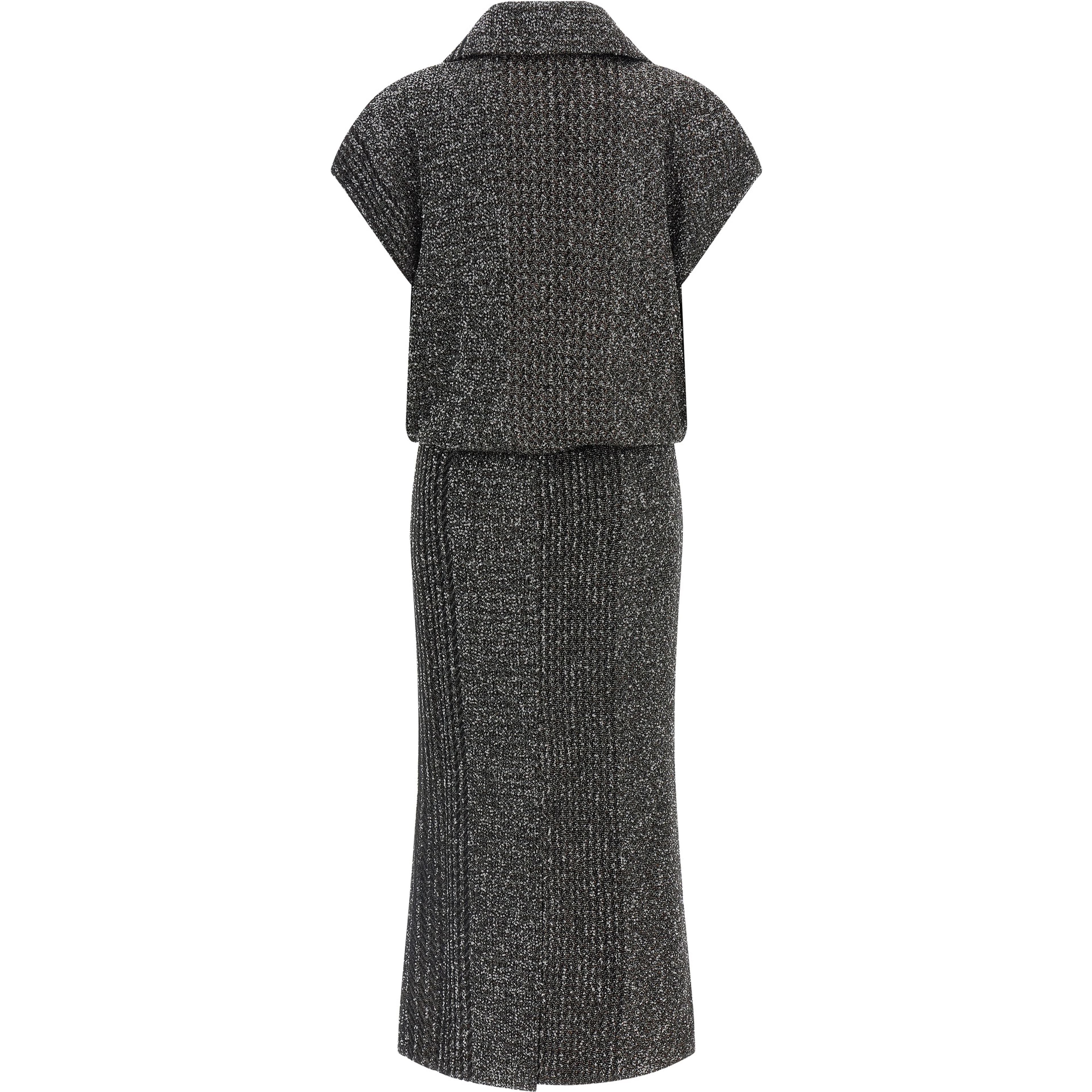 Gray Polyamide Midi Dress