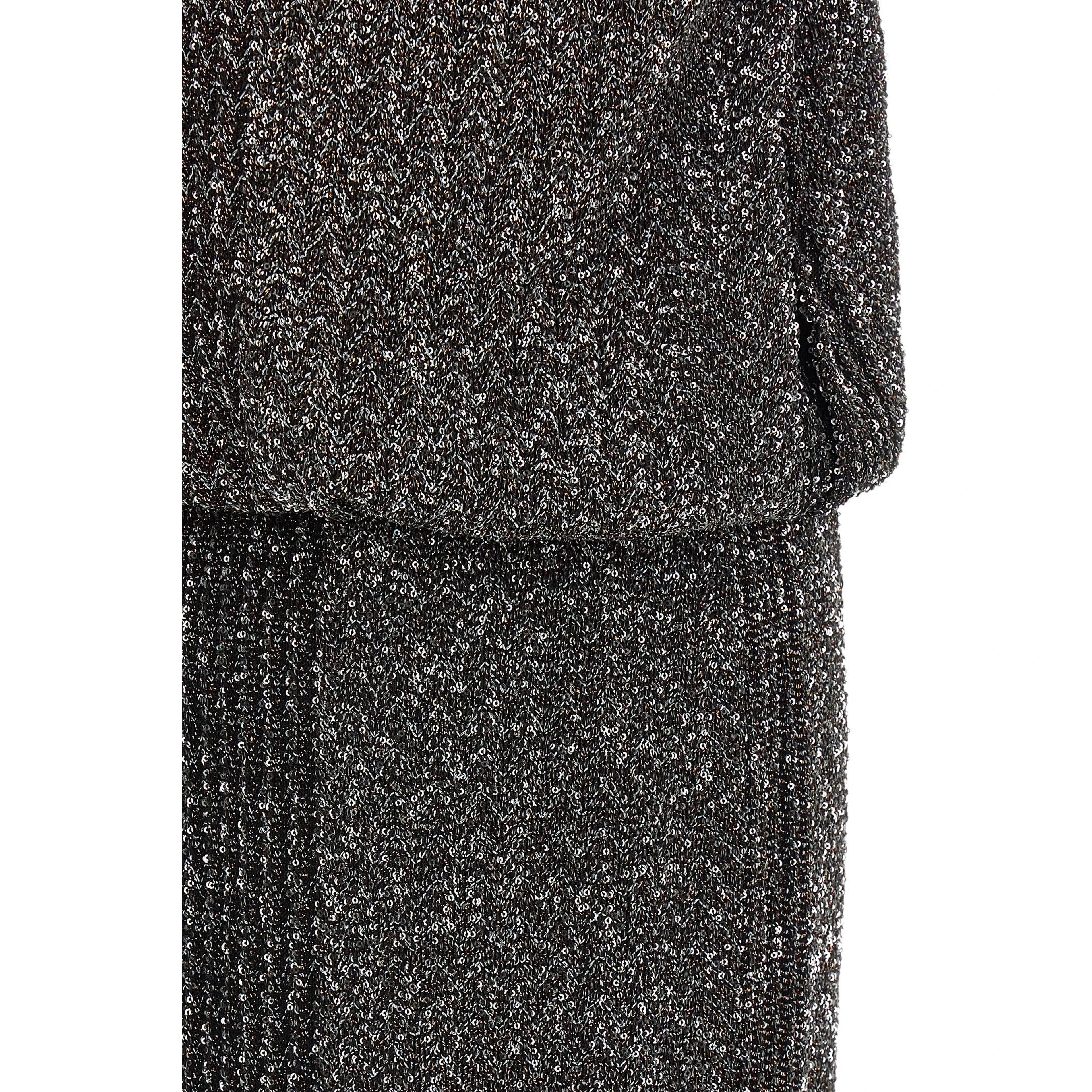 Gray Polyamide Midi Dress